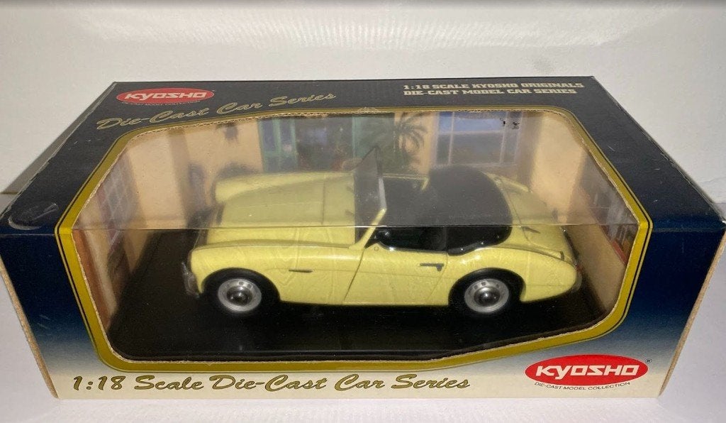 KYOSHO Austin Healey 100 yellow 1:18, Ophalen of Verzenden, Nieuw, Auto, Kyosho