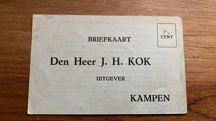Oude briefkaart: den heer J.H. Kok - Uitgever kampen, Ophalen of Verzenden, Voor 1920, Overijssel