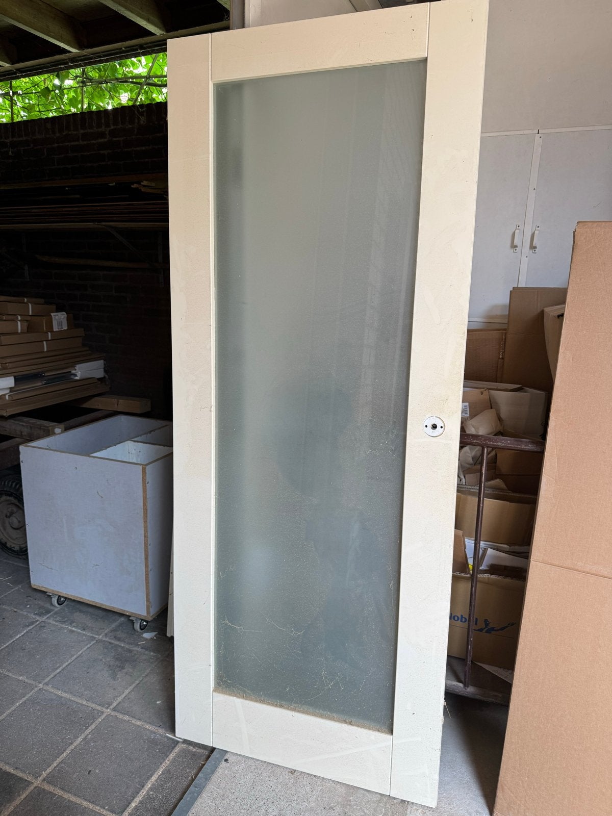 2x Gebruikte Glas Opdek Binnendeur Links 78x201,5 cm, Ophalen, Gebruikt, Minder dan 80 cm, Binnendeur