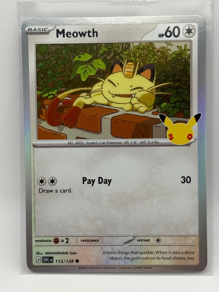 Meowth #113 Pokemon 30th Celebration, Ophalen of Verzenden