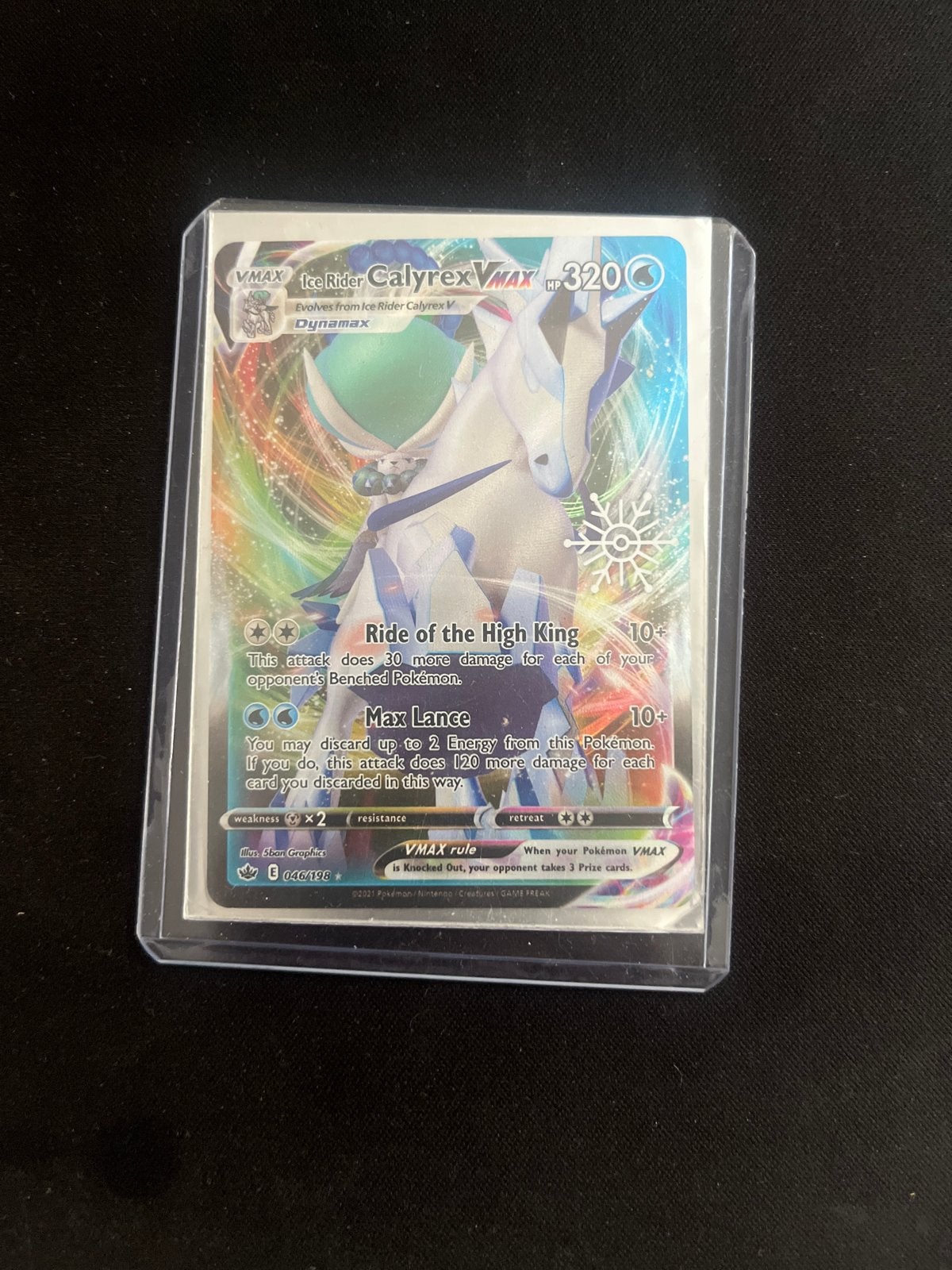 Ice Rider Calyrex VMAX Pokémon kaart (Foil), Ophalen of Verzenden, Zo goed als nieuw, Losse kaart, Foil