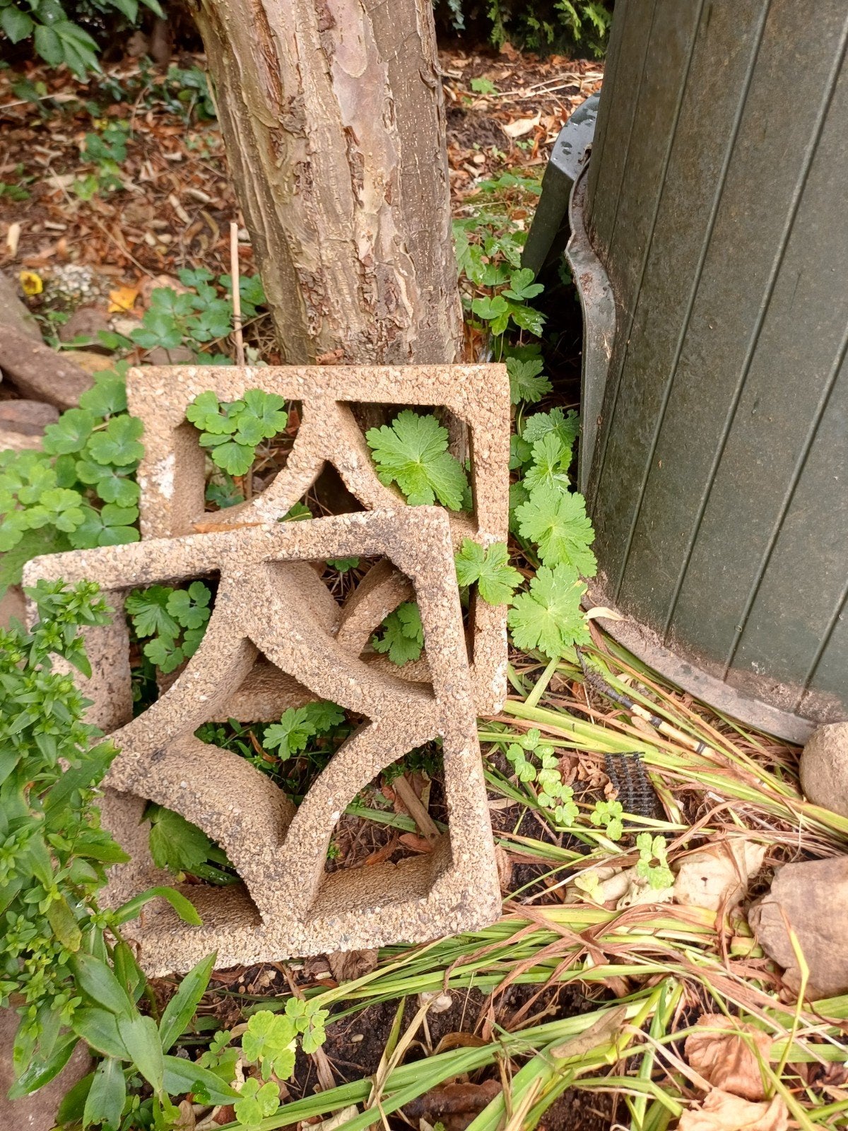 2 vierkante sierstenen voor tuin, Tuin en Terras, Ophalen, Gebruikt, Bruin, Overige typen