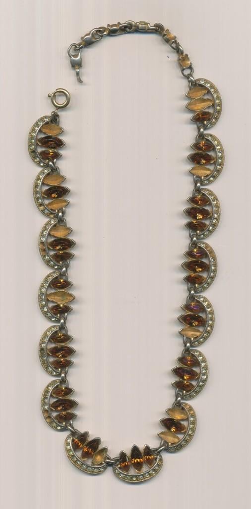 Jaren '50 Collier Topaas Kleur Voor Restauratie / Onderdelen, Verzenden, Gebruikt, Bruin, Overige materialen