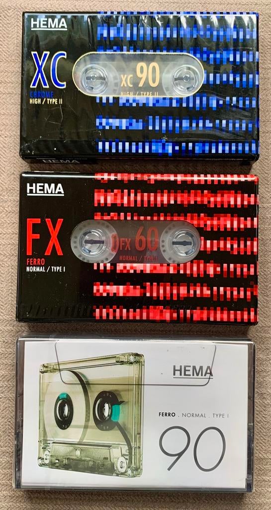 3x NOS HEMA cassettebandjes XC90 FX60 Ferro 90 cassettes OVP, 2 t/m 25 bandjes, Ophalen of Verzenden, HEMA, Nieuw in verpakking