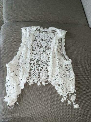 Kanten vestjes vestje vest wit off white 152, Verzenden, Zo goed als nieuw, Meisje, Trui of Vest