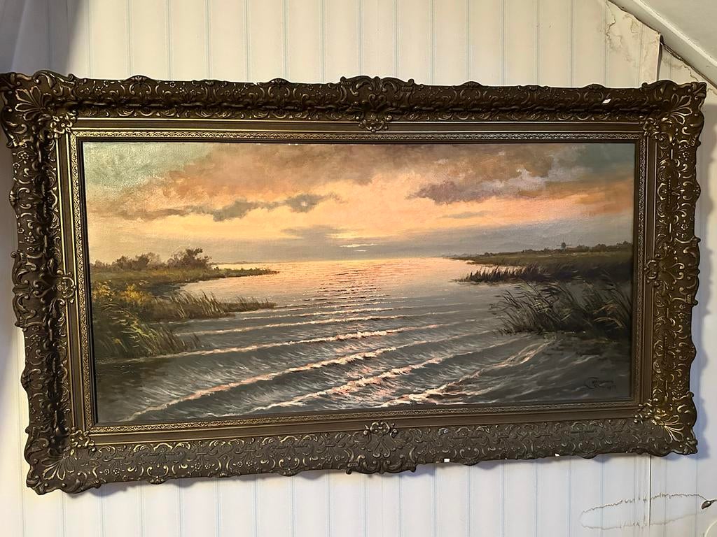 Cornelis Waterman Waterlandschap 1954, Antiek en Kunst, Kunst | Schilderijen | Klassiek, Ophalen