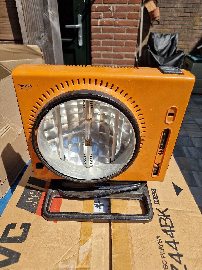 Philips Infrarood Gezichtsbruiner HP3115 - Vintage Oranje, Ophalen of Verzenden, Gebruikt, Gezichtsbruiner, Minder dan 10 lampen