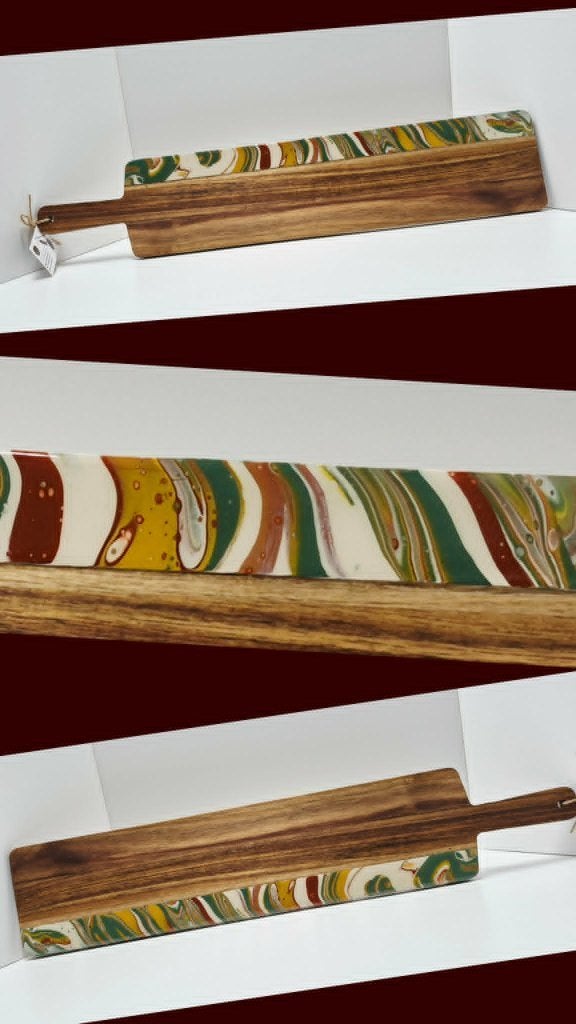 SALE!!! borrelplank serveerplank pouring art epoxy gegoten, Ophalen of Verzenden, Nieuw