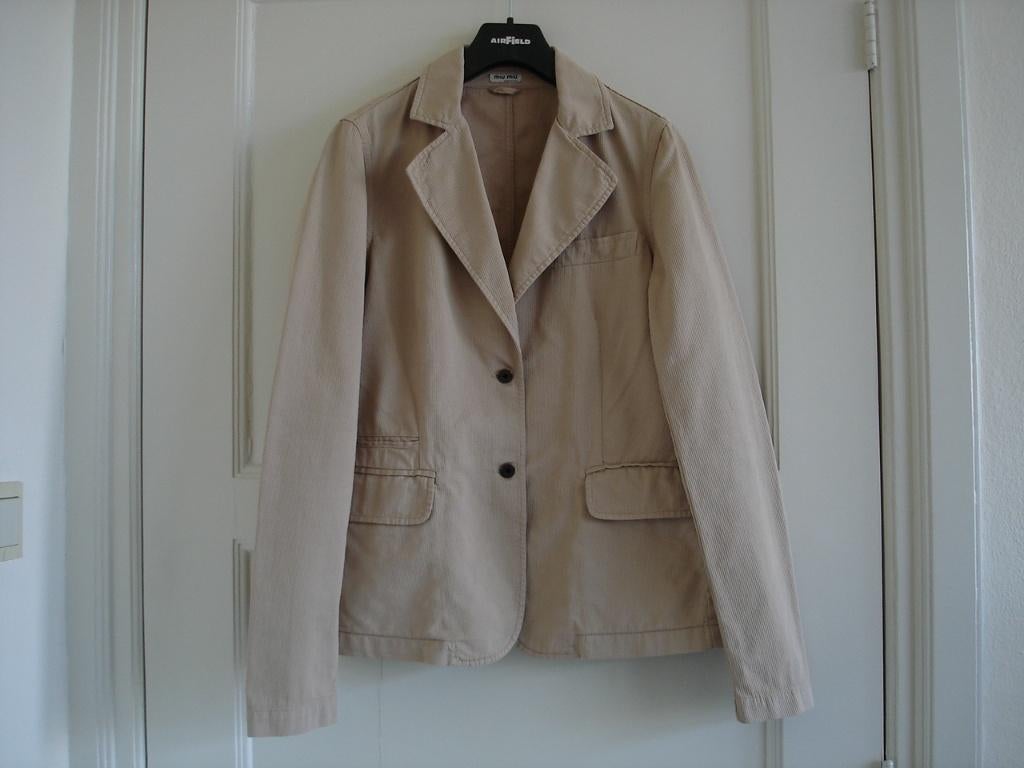 Miu Miu jasje It mt 42=NL mt 36-38  beige katoen Prada Italy, Beige, Ophalen of Verzenden, Zo goed als nieuw, Jasje