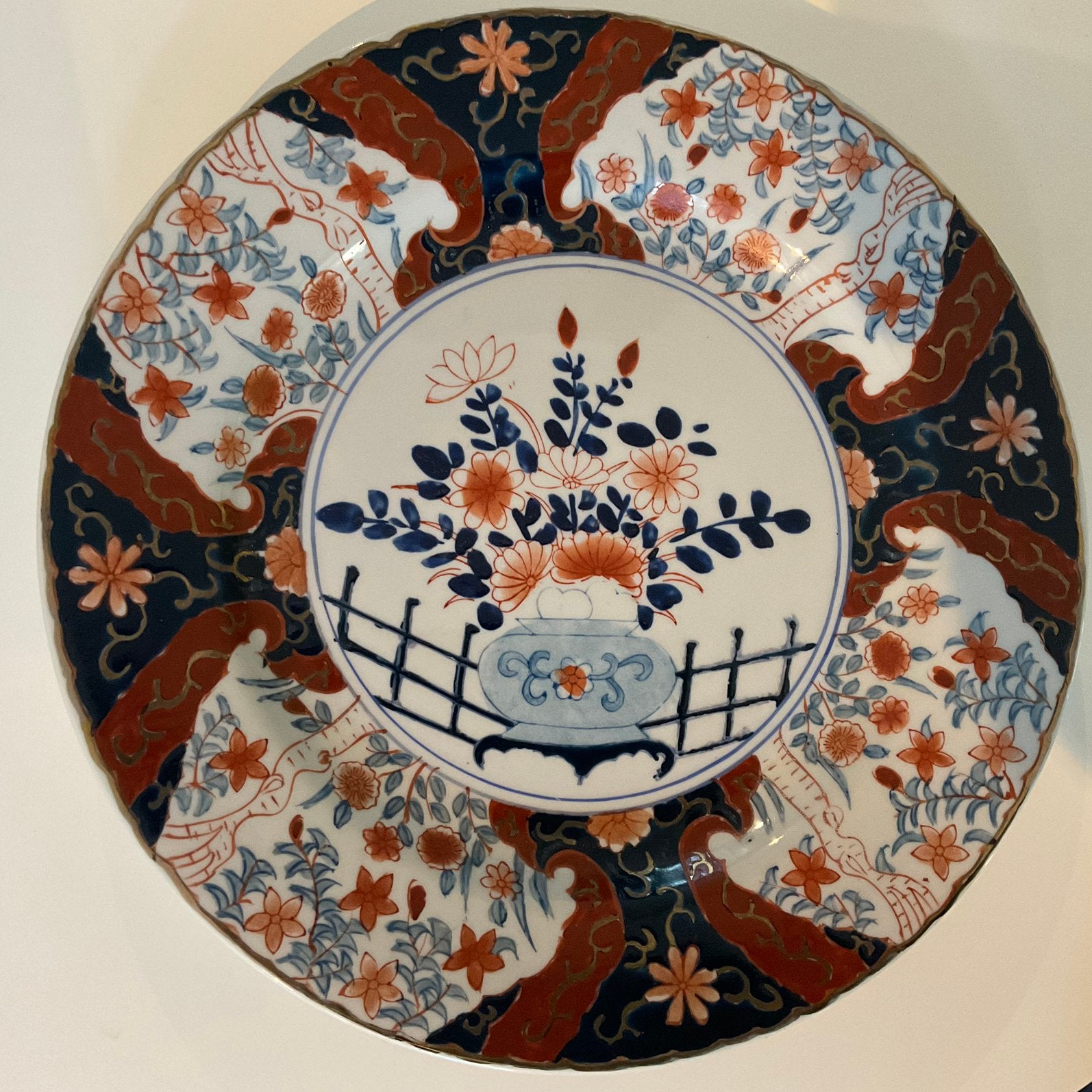 Groot Japans Imari bord porselein 30cm., Ophalen