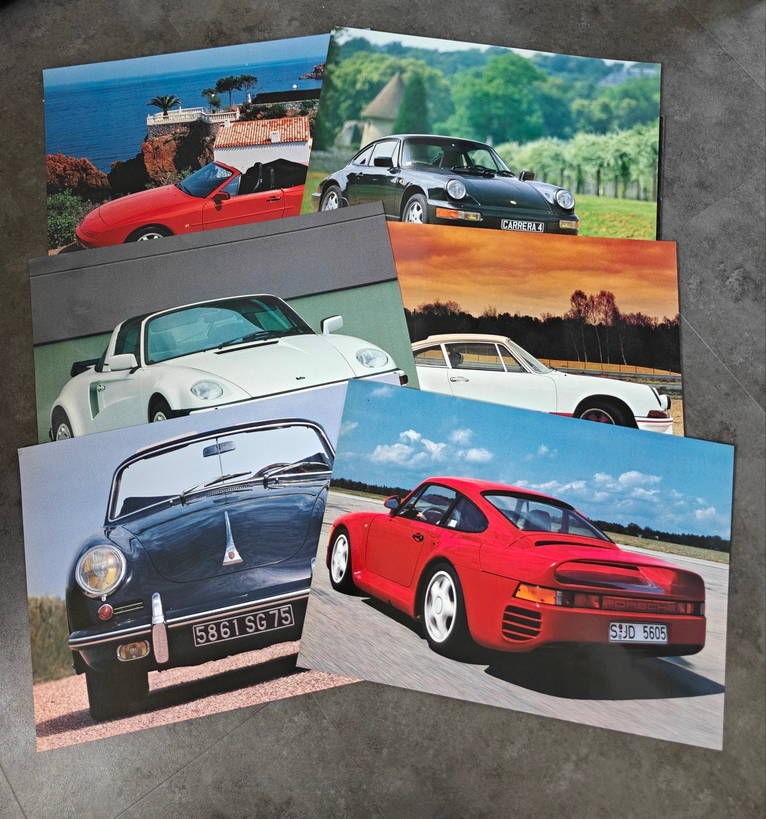 Porsche Poster Portfolio 1990 – 6 Posters – Peter Vann, Rechthoekig Liggend, Ophalen of Verzenden, Zo goed als nieuw, A1 t/m A3