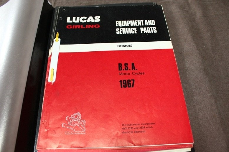 Lucas Girling BSA equipment service parts 1966-1971, Ophalen of Verzenden, Overige merken