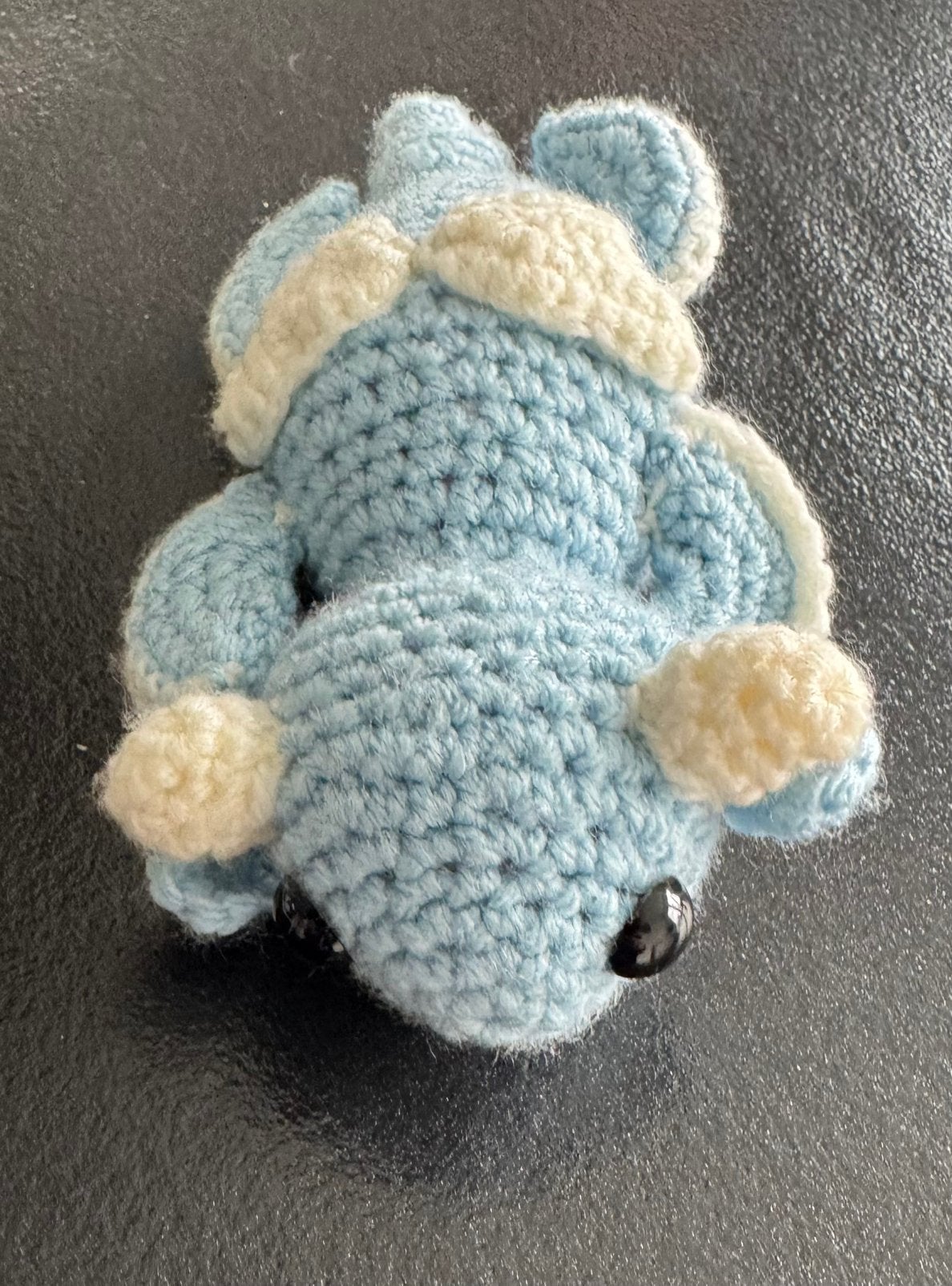Nieuw gehaakte lucht draak knuffel baby blauw wit 18,5 cm, Handgemaakt, Overige typen, Blauw, Nieuw