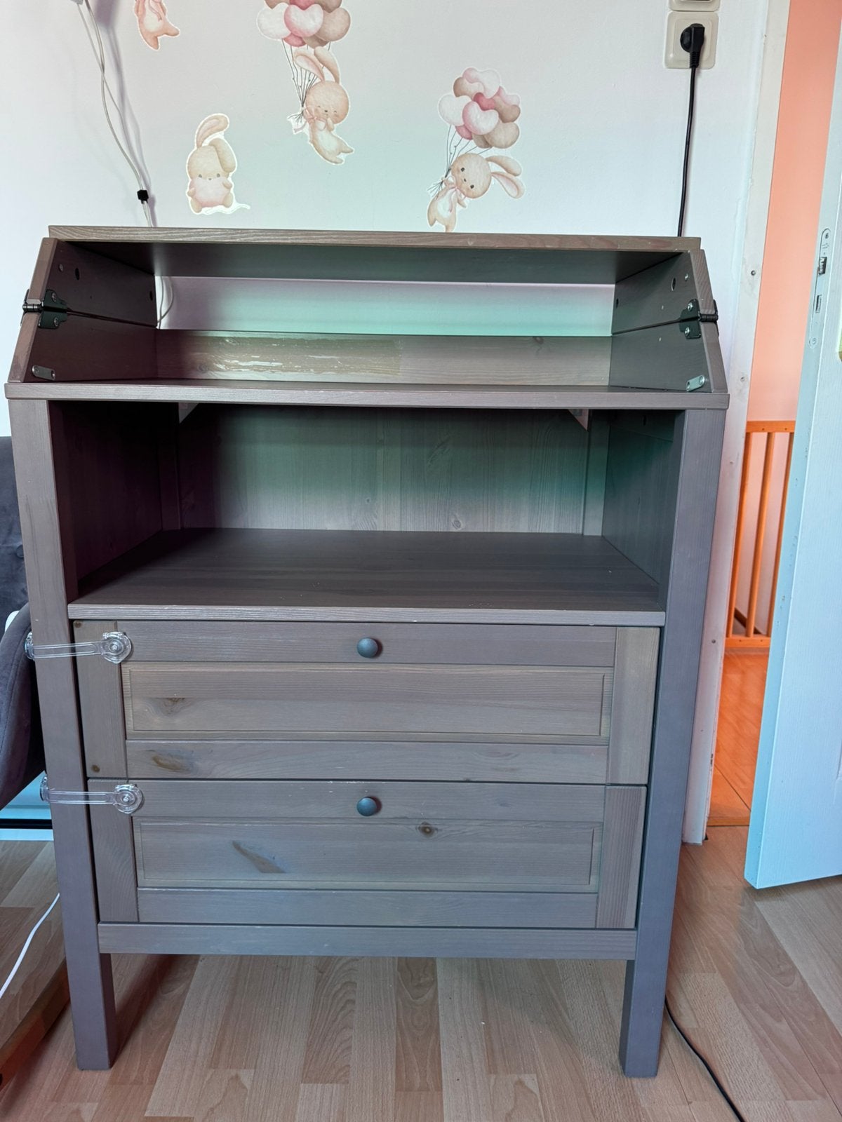 Complete ledikant en commode met aankleedtafel van Ikea, Ophalen, Zo goed als nieuw, Jongetje of Meisje