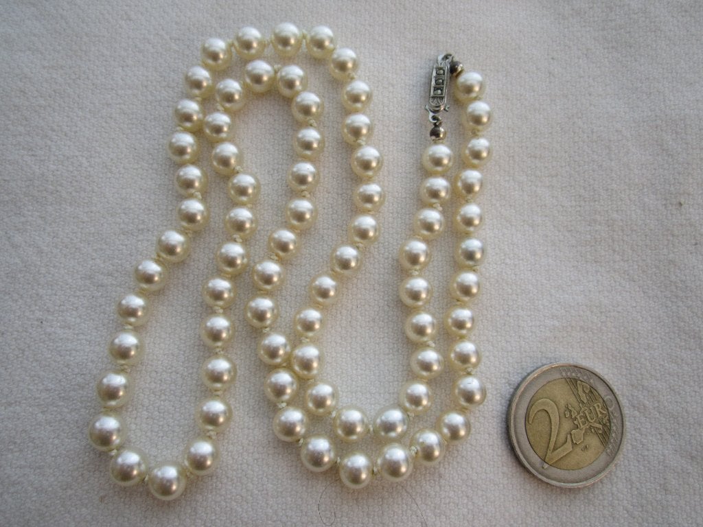 39.Schitterende oude ketting,  zilveren sluiting 835,  60 cm, Sieraden, Tassen en Uiterlijk, Antieke sieraden, Ophalen, Overige materialen
