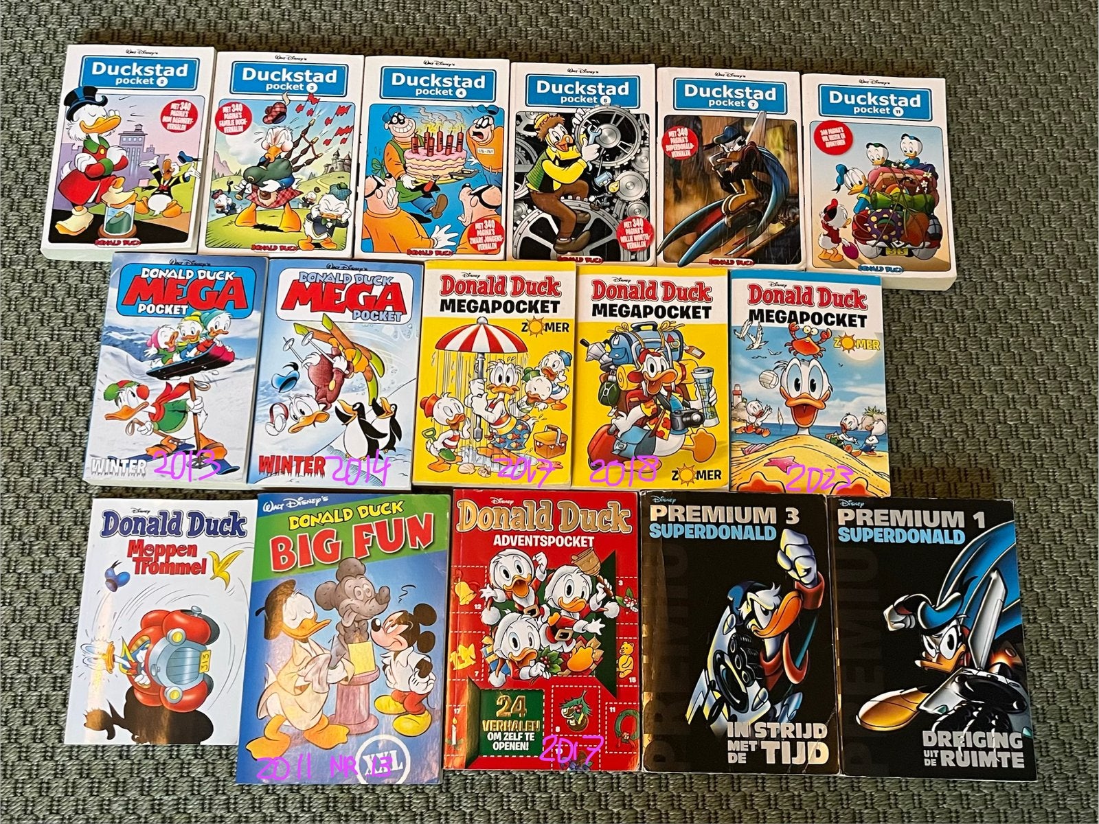 Donald Duck duckstad, mega pocket, super donald, big fun xxl, Meerdere stripboeken, Ophalen of Verzenden, Gelezen