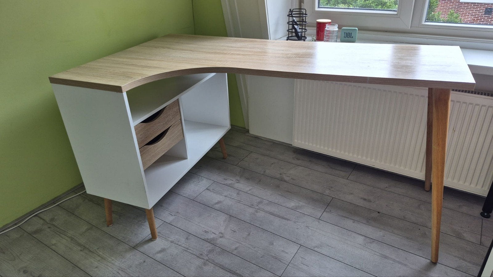 Net hoek bureau 145x80cm, Ophalen, Opbergruimte, Spaanplaat of MDF, Hoekbureau