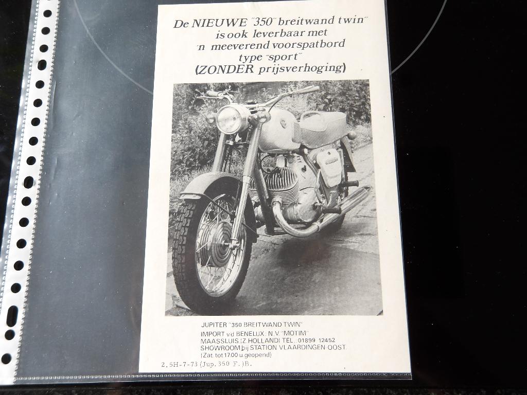 folder Jupiter 350 Breitwand twin 1973, Verzenden, Overige merken