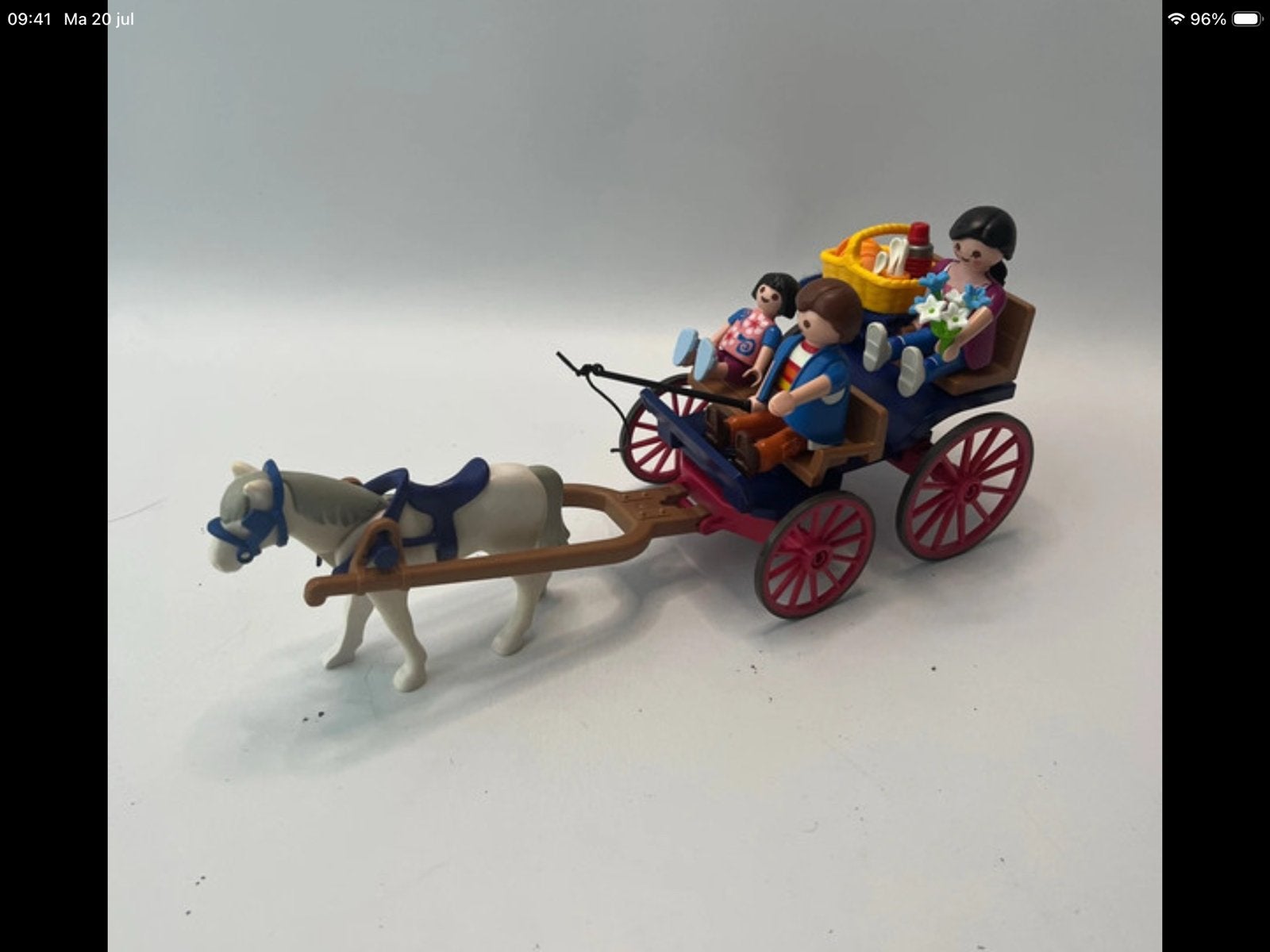 Playmobil Paardenkoets met Familie en Picknick, Ophalen of Verzenden, Zo goed als nieuw, Jongen of Meisje