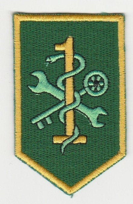 Embleem 1ste Logistieke Brigade (kleur, DT2000), Verzenden, Landmacht, Nederland, Embleem of Badge