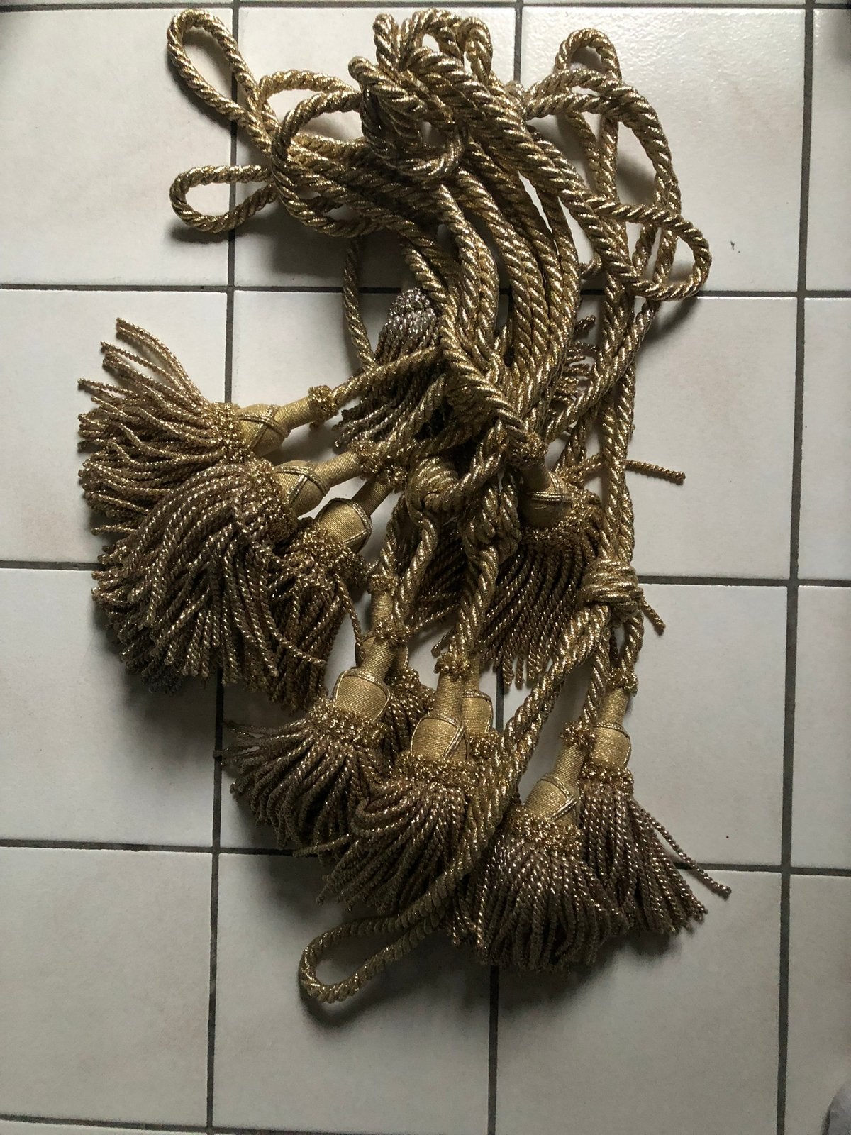 4 Zware gouden embrassekooorden, Ophalen, Zo goed als nieuw, Overige kleuren, 200 cm of meer