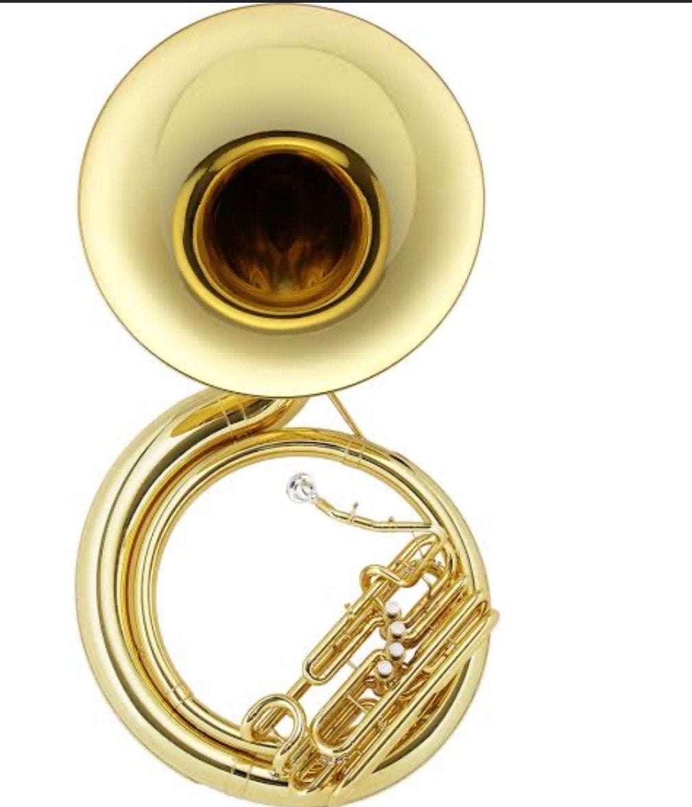 Sousafoon - Messing en Verzilverd, Muziek en Instrumenten, Blaasinstrumenten | Trompetten, Ophalen of Verzenden, Gebruikt, Overige typen