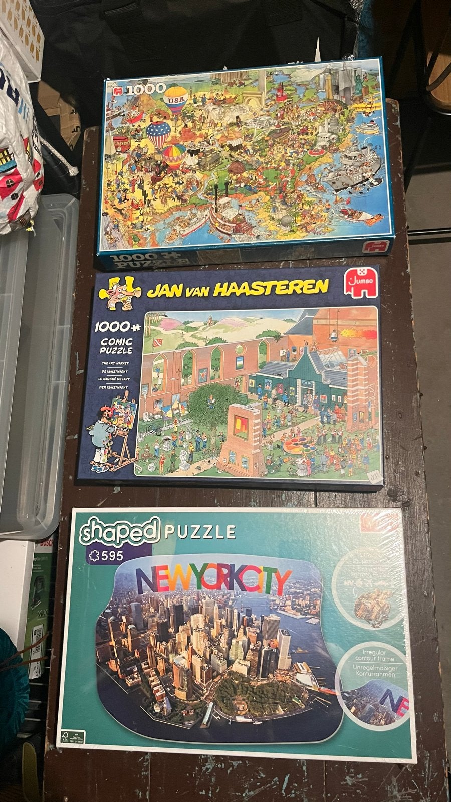 Diverse puzzels: Jan van Haasteren, New York City, Ophalen of Verzenden, 500 t/m 1500 stukjes, Gebruikt, Legpuzzel
