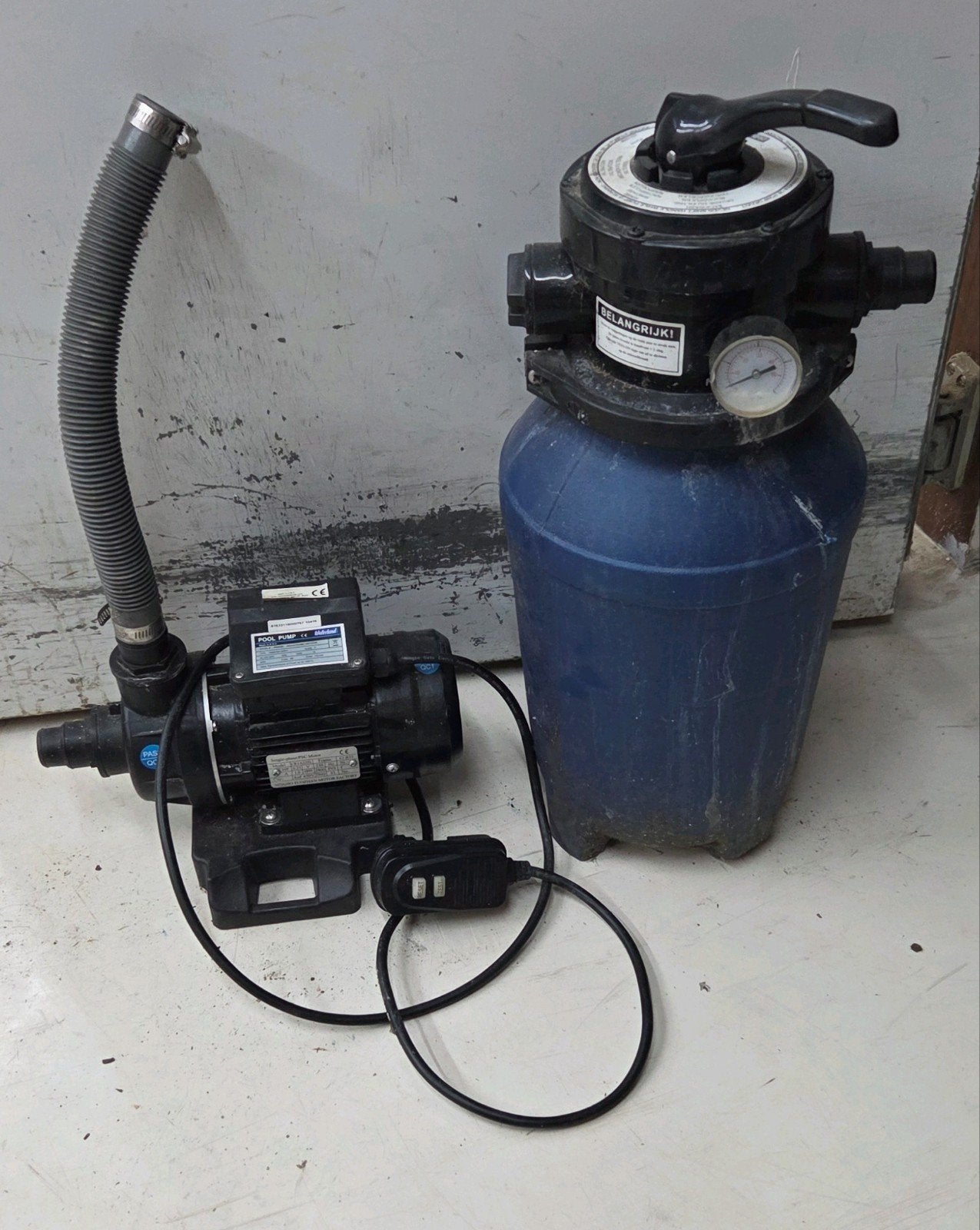 Waterland zwembad filterpomp 250W met zandfilter D-250, Ophalen, Gebruikt, Zwembadpomp