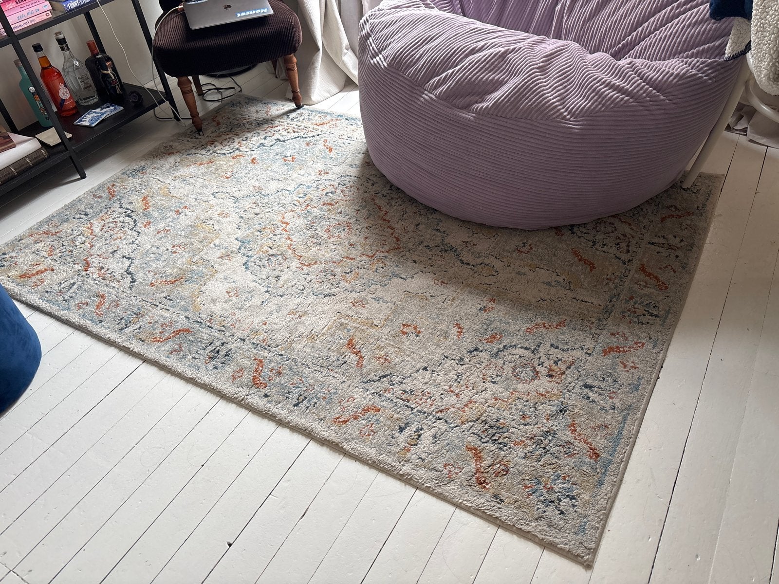 IKEA Kleed - Beige/Blauw/Oranje Patroon, Ophalen, Gebruikt, Beige, 150 tot 200 cm