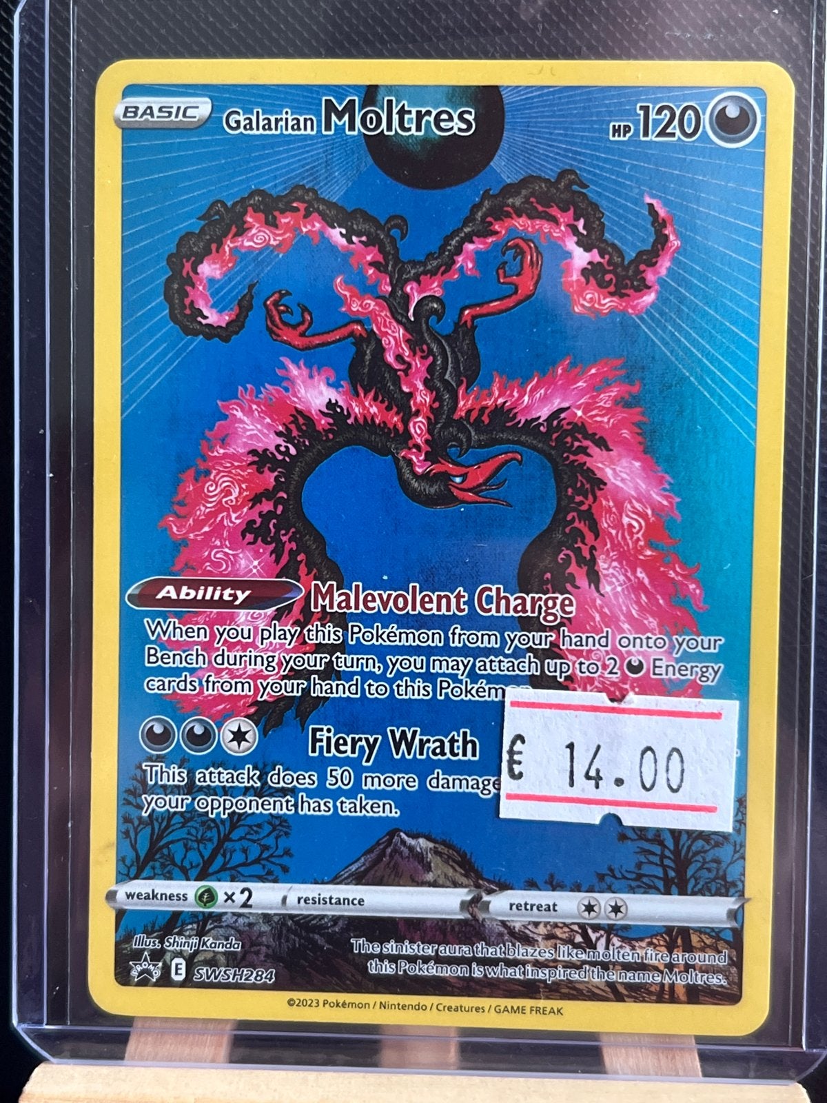 Pokémon Kaart Galarian Moltres V SWSH284, Hobby en Vrije tijd, Ophalen of Verzenden, Zo goed als nieuw, Losse kaart