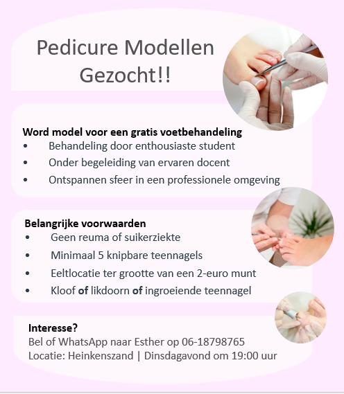 Pedicure Modellen Gezocht, Overige uren, Overige niveaus, Starter