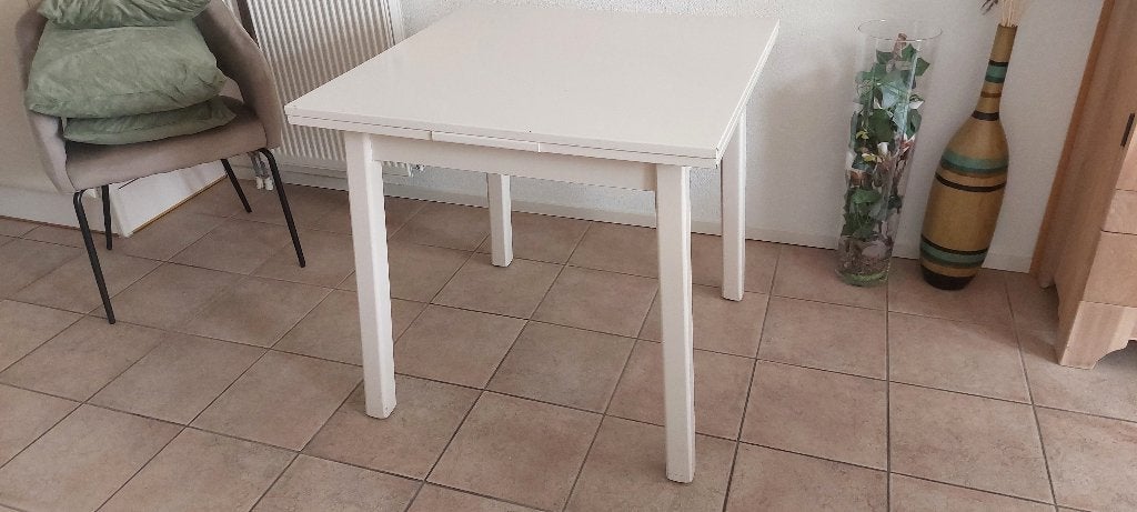 Uitschuifbare eettafel, Ophalen, Gebruikt, 100 tot 150 cm, Eikenhout