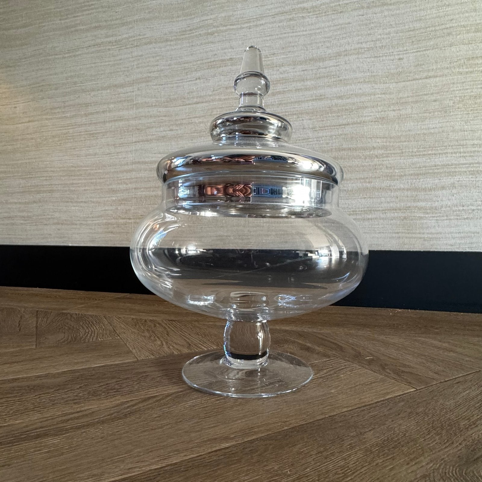 Glazen schaal met deksel - Lifestyle, Ophalen, Nieuw, Zilver, Glas