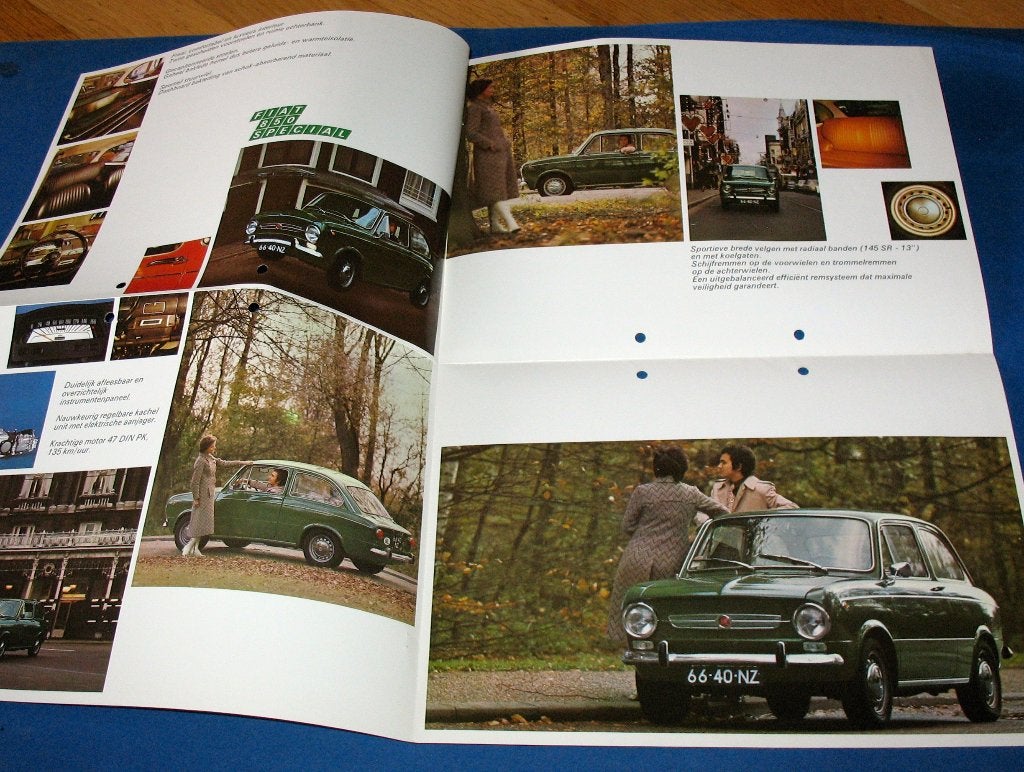 Folder autofolder Fiat 850 special ZGAN, Ophalen of Verzenden, Gelezen, Overige merken