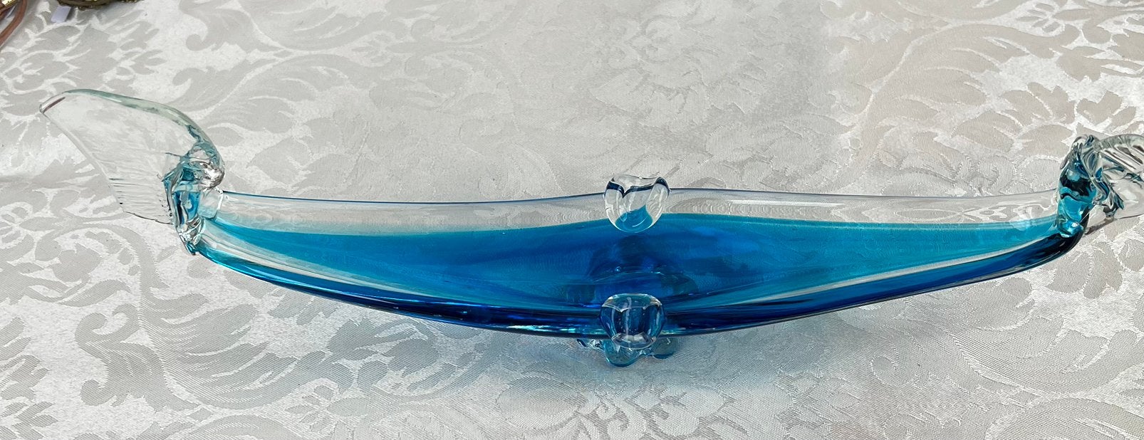 Muranoglas turquoise gondel, Ophalen of Verzenden