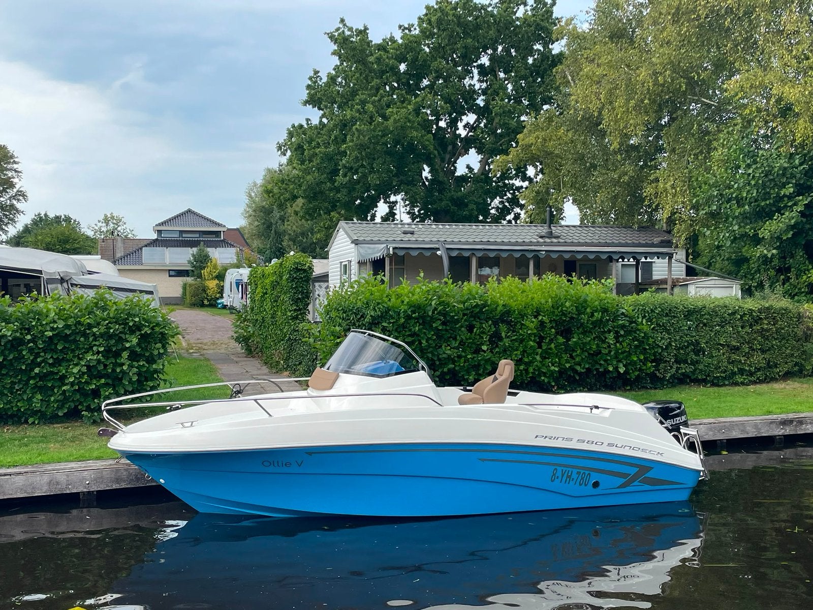 Prins 580 sundeck licht blauw 90 pk, Watersport en Boten, Ophalen, Overige merken, Viertaktmotor, 70 tot 120 pk