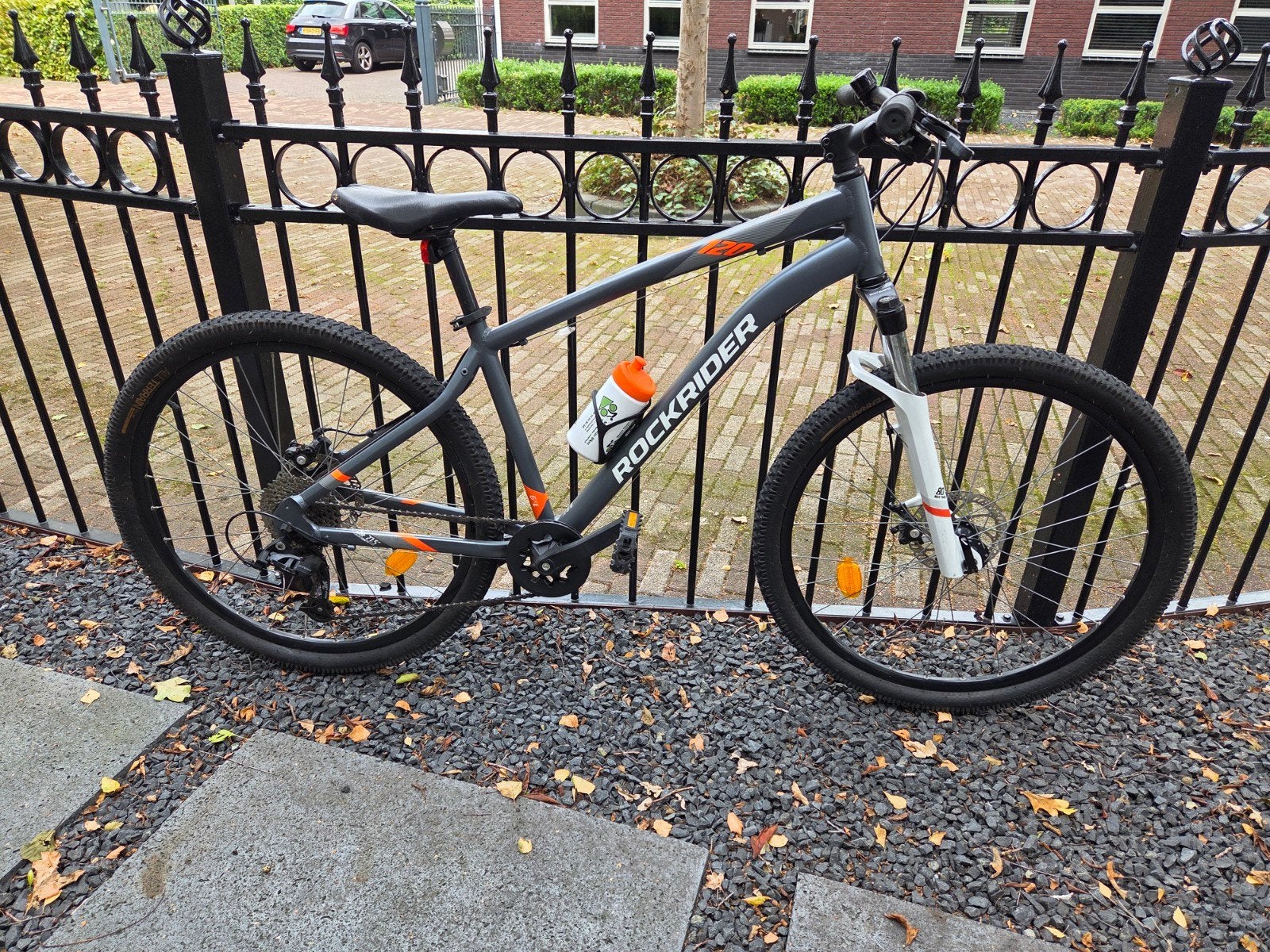 ROCKRIDER MTB ST 120 GRIJS/ORANJE 27.5" FRAMEMAAT L (42 CM), Hardtail, Zo goed als nieuw, Ophalen, Overige merken