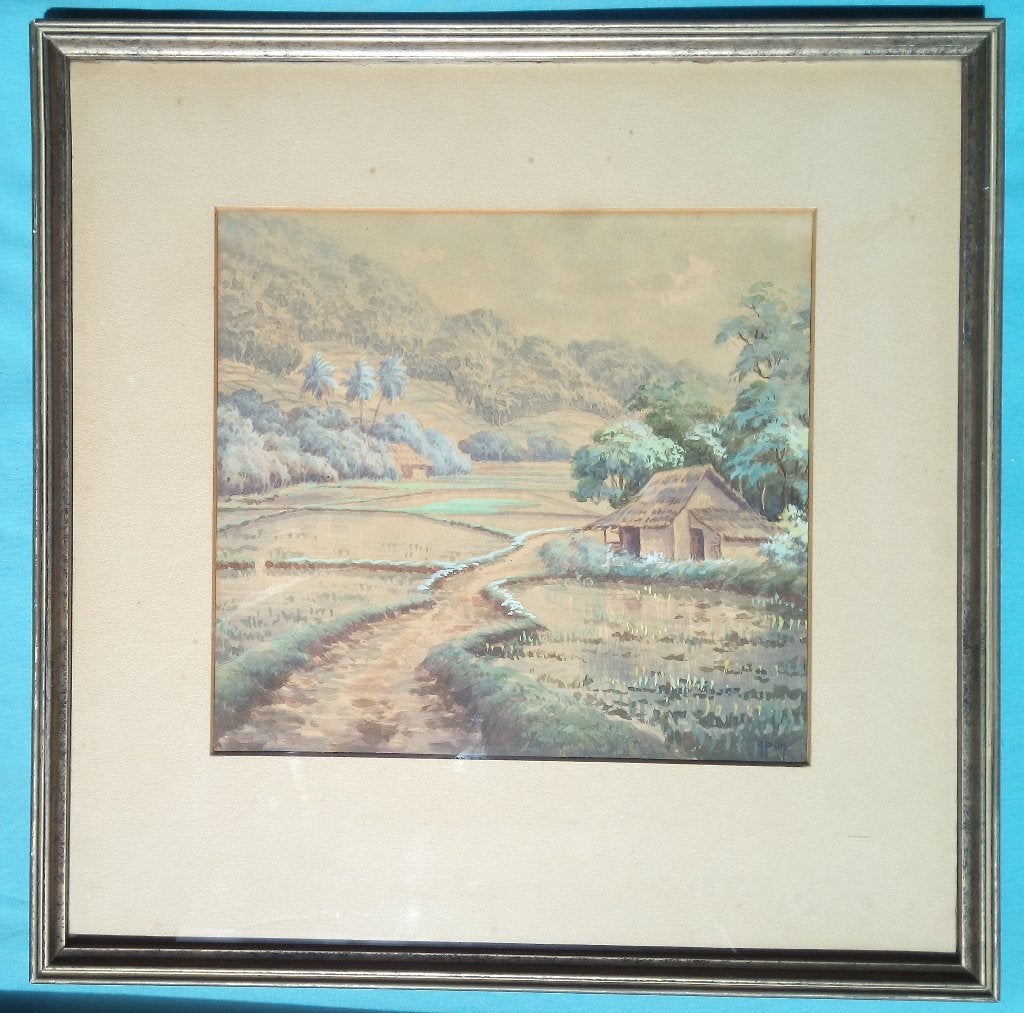 AQUAREL 1900s MOOI INDIE APON NED INDIE GESIGNEERD INDONESIE, Verzenden