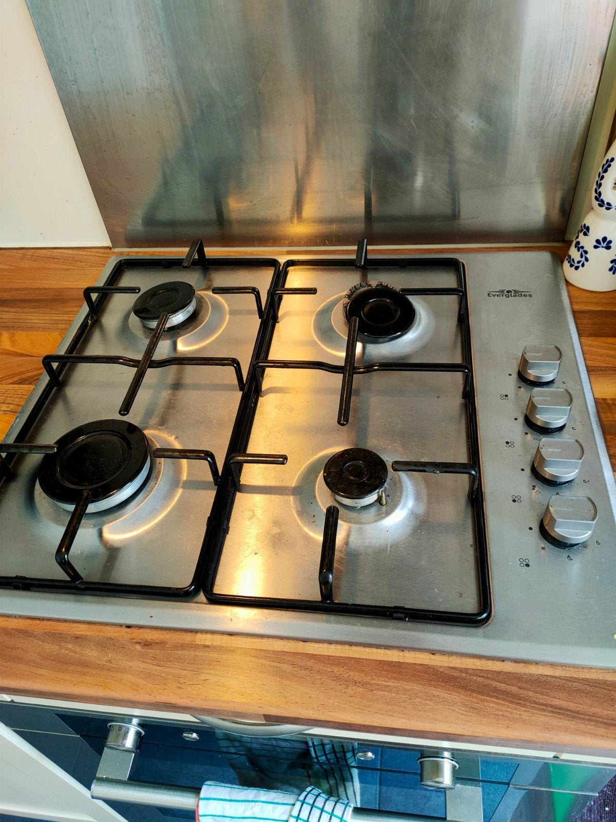 Everglades gasfornuis inbouw - 1 jaar oud, Ophalen, 60 cm of meer, 4 kookzones, Zo goed als nieuw