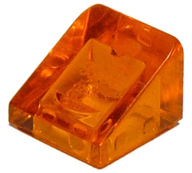 lego dakpannen/slope 1x1 transparant oranje 33 stuks, Ophalen of Verzenden, Zo goed als nieuw, Losse stenen, Lego