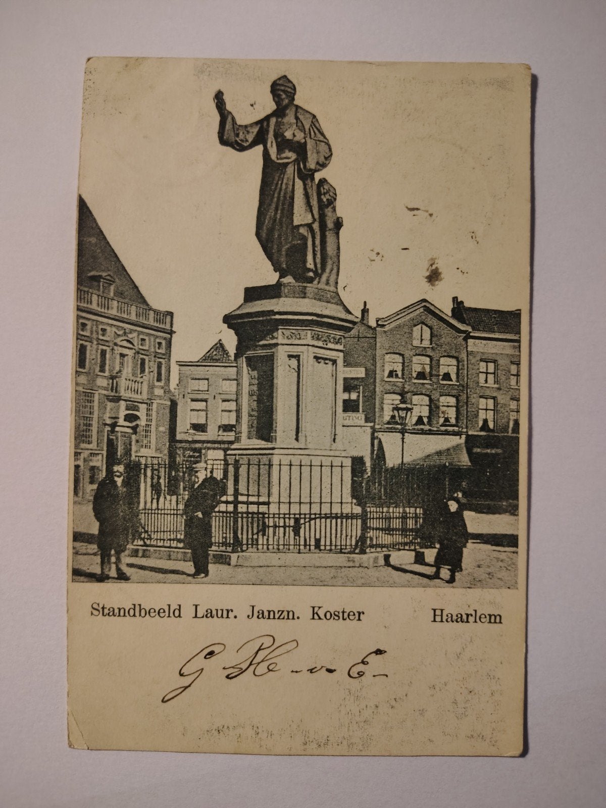 Haarlem Standbeeld Laur. Janzn. Koster, Ophalen of Verzenden, Noord-Holland