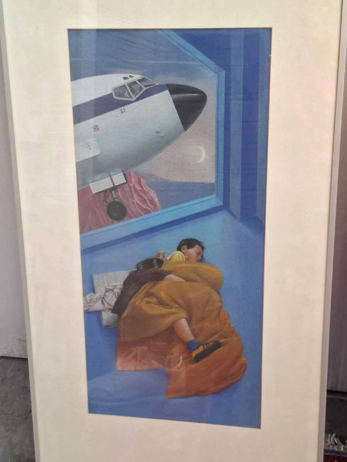 Twee ingelijste prenten van J. Bouman uit Enschede, Antiek en Kunst, Ophalen of Verzenden, Print, Pasteltekening, Ingelijst