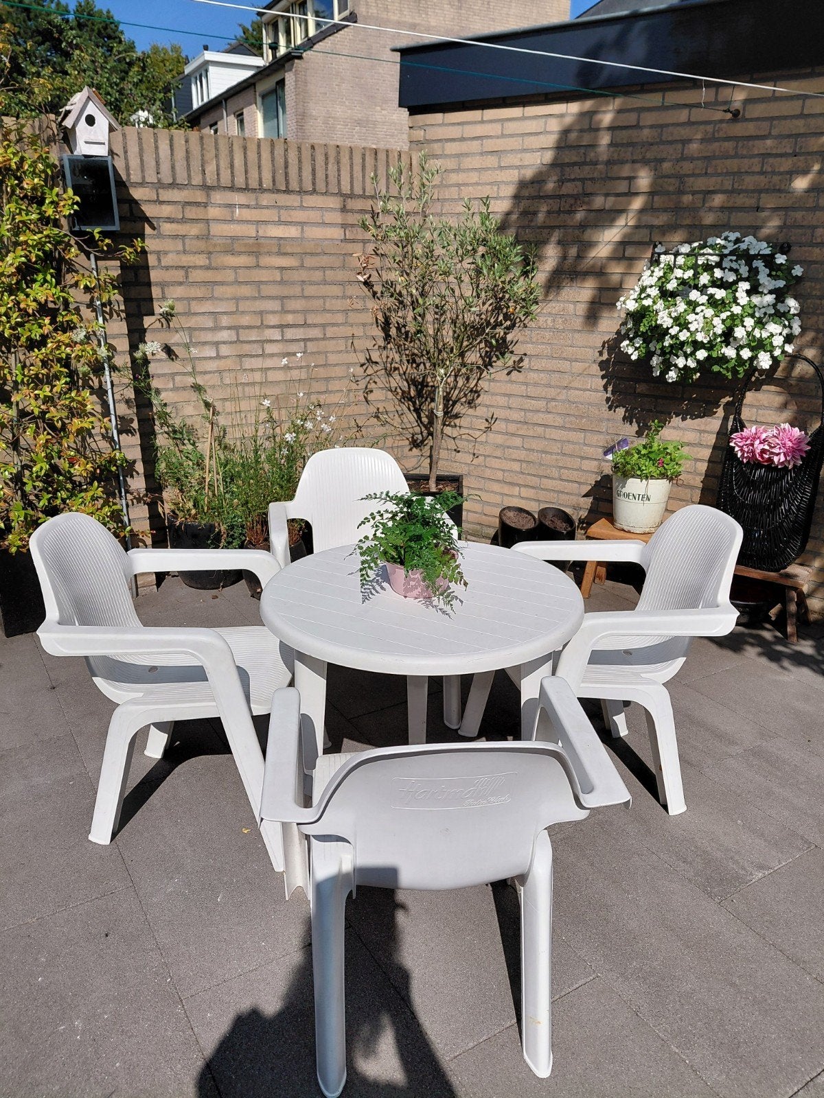 Hartman Patio Club tuinset - 4 stoelen en tafel, Tuin en Terras, Tuinsets en Loungesets, Ophalen