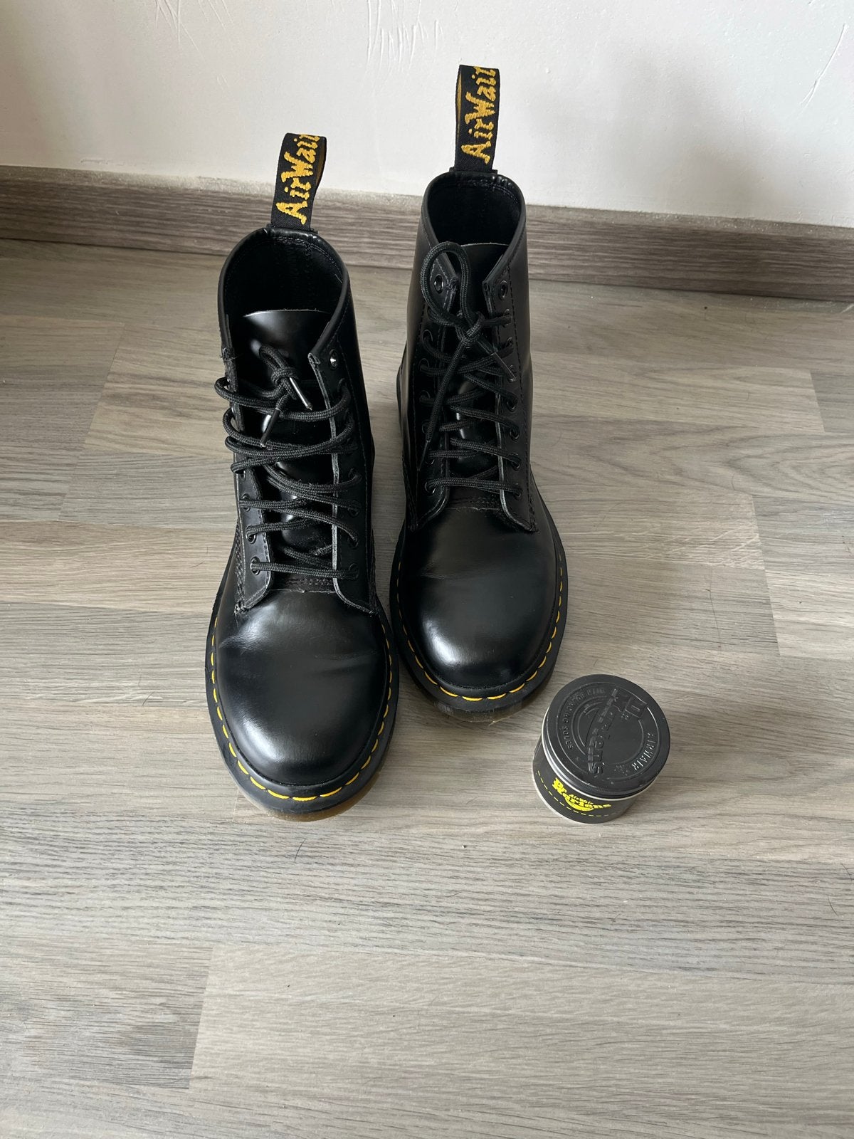 Dr. Martens 1460 Smooth Zwarte Leren Laarzen, Zwart, Lage of Enkellaarzen, Ophalen of Verzenden, Zo goed als nieuw