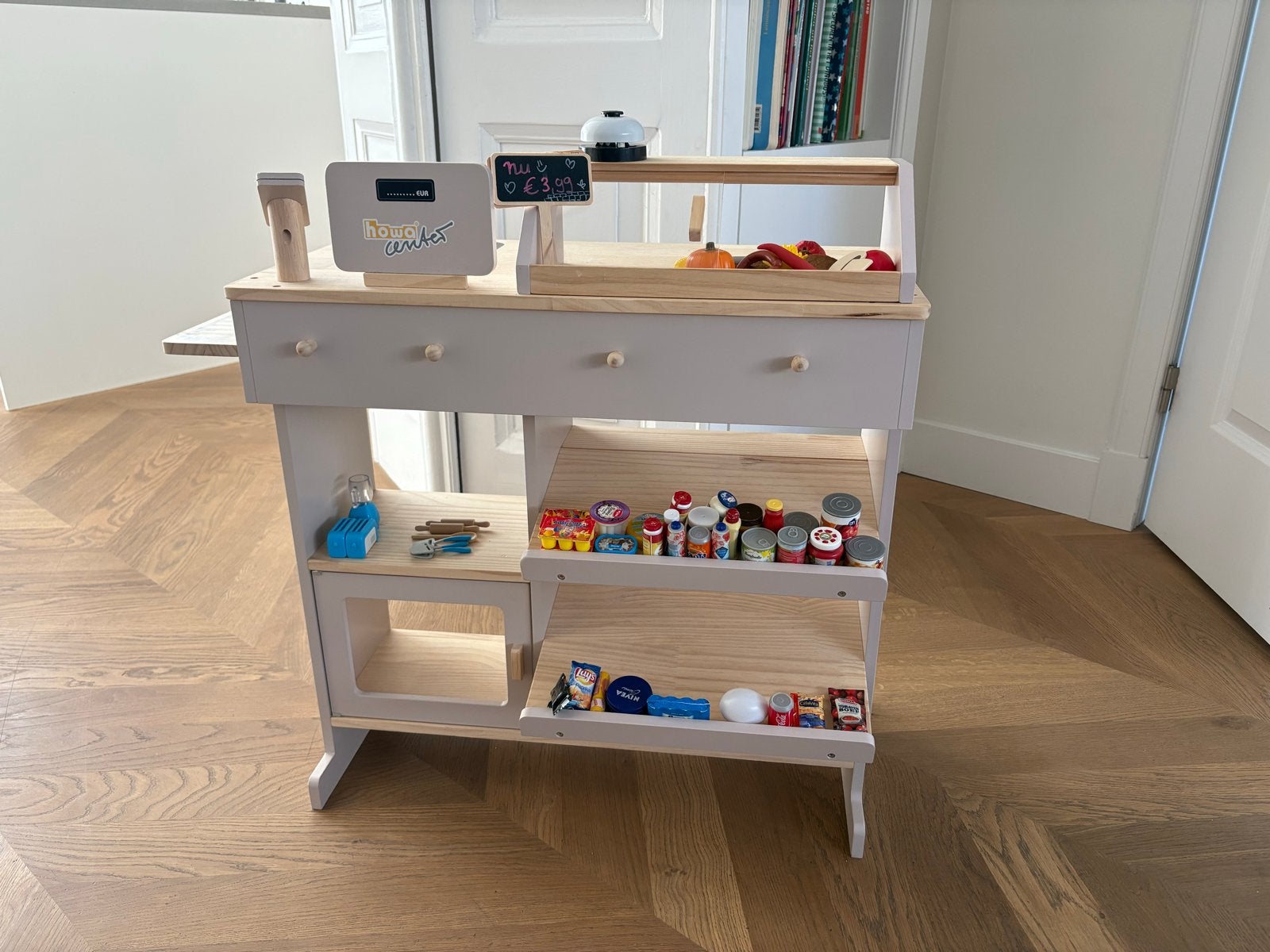 Houten Speelgoed Winkel Howa met Accessoires, Ophalen, Zo goed als nieuw, Jongen of Meisje