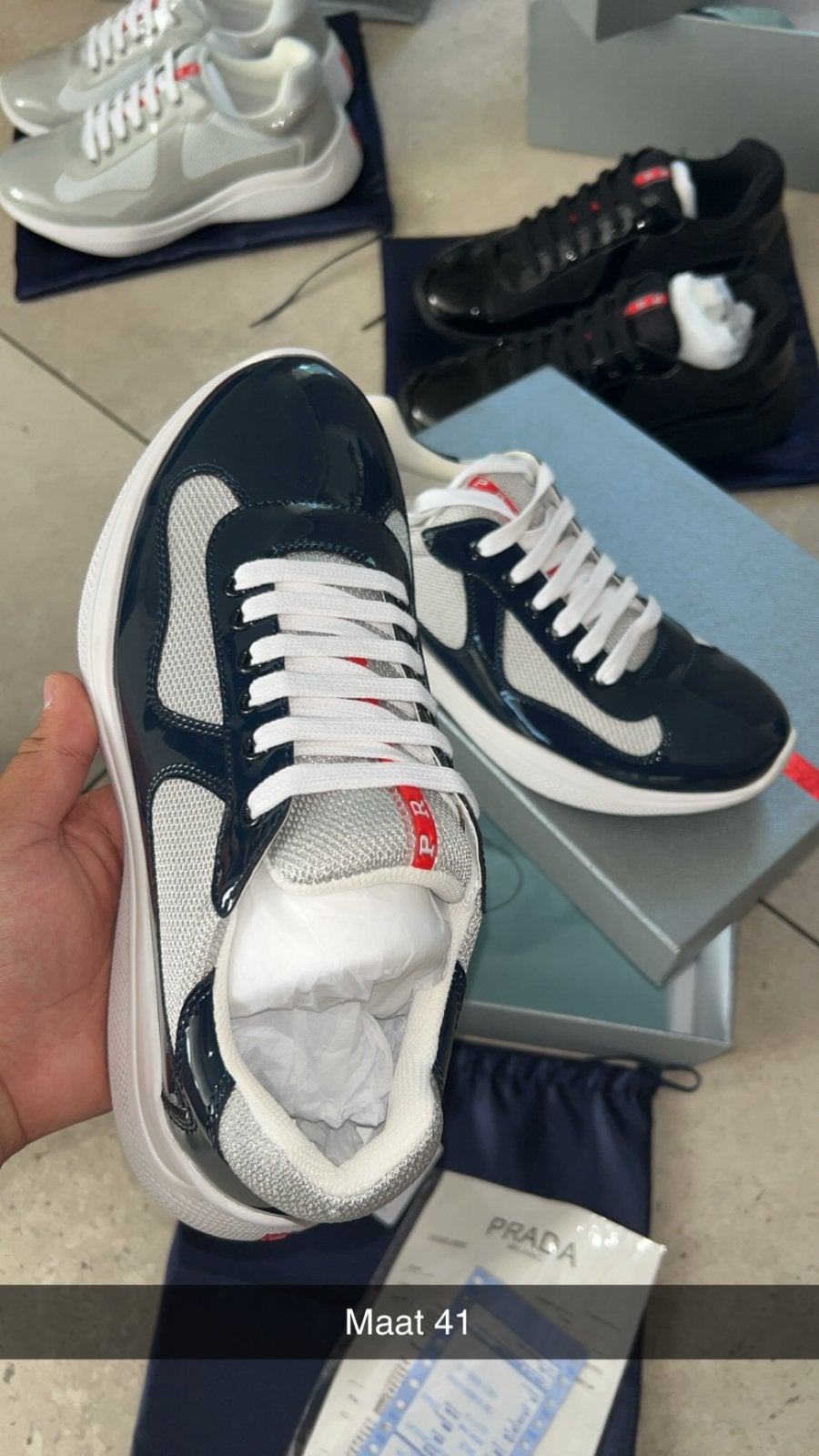 Prada Cups Maat 41 - Stijlvolle Sneakers, Kleding | Heren, Schoenen, Ophalen of Verzenden, Zo goed als nieuw, Zwart, Sneakers of Gympen