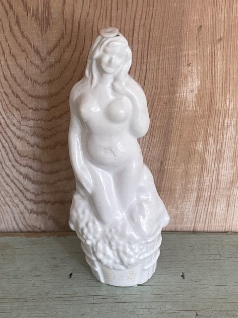 Wit vintage brandy flesje. Naakte vrouw / Venus. Spanje., Ophalen, Gebruikt, Overige typen