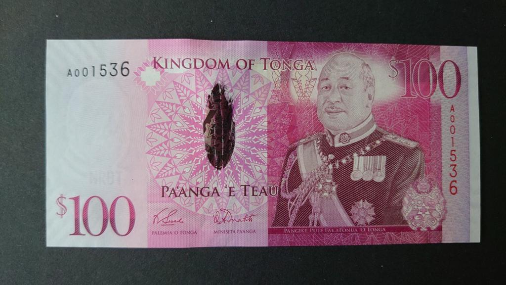 ** Tonga 100 pa'anga 2009 UNC p43 low number!  **, Ophalen of Verzenden, Los biljet