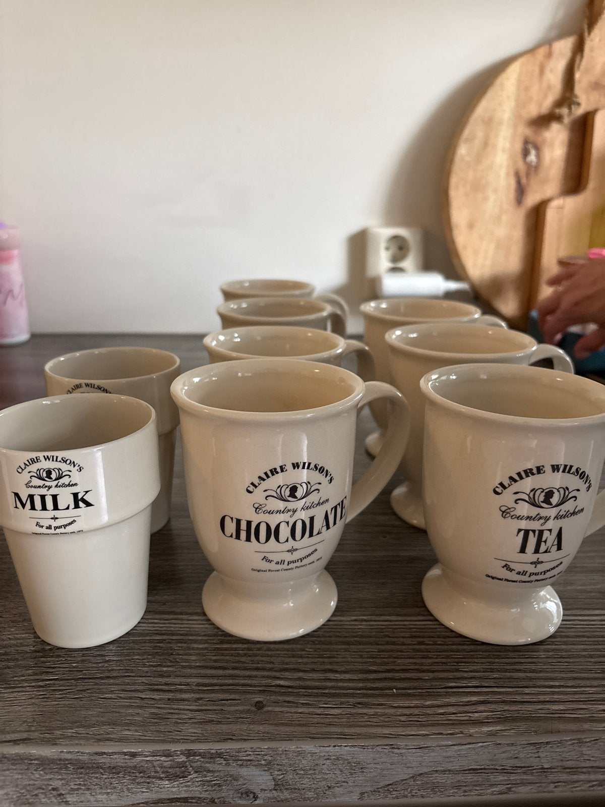 Claire Wilson's Country Kitchen Mokken Set - Melk, Thee, Cho, Ophalen, Gebruikt, Overige merken, Keramiek