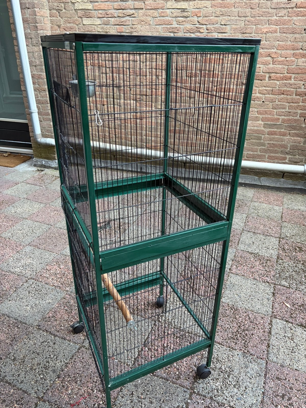 Dubbele vogelkooi, Dieren en Toebehoren, Vogels | Hokken en Kooien, Ophalen, Zo goed als nieuw, Metaal, Vogelkooi